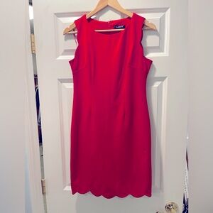 💃 Red Scallop Hem Dress.                           Brand: Glamour | Size: 6P